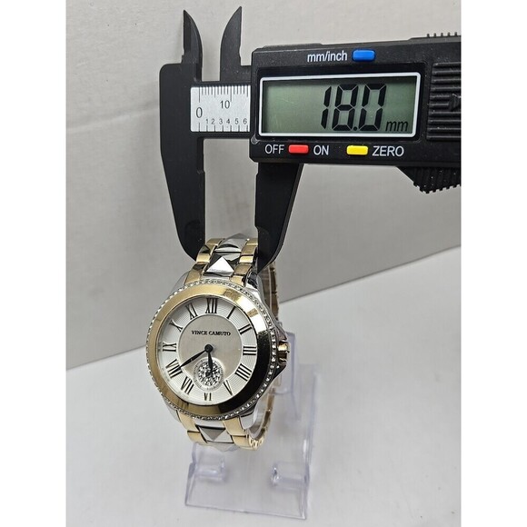 Vince Camuto VC5049 Two Tone Watch Swarovski Crystal Bezel Quartz New Battery main image 10